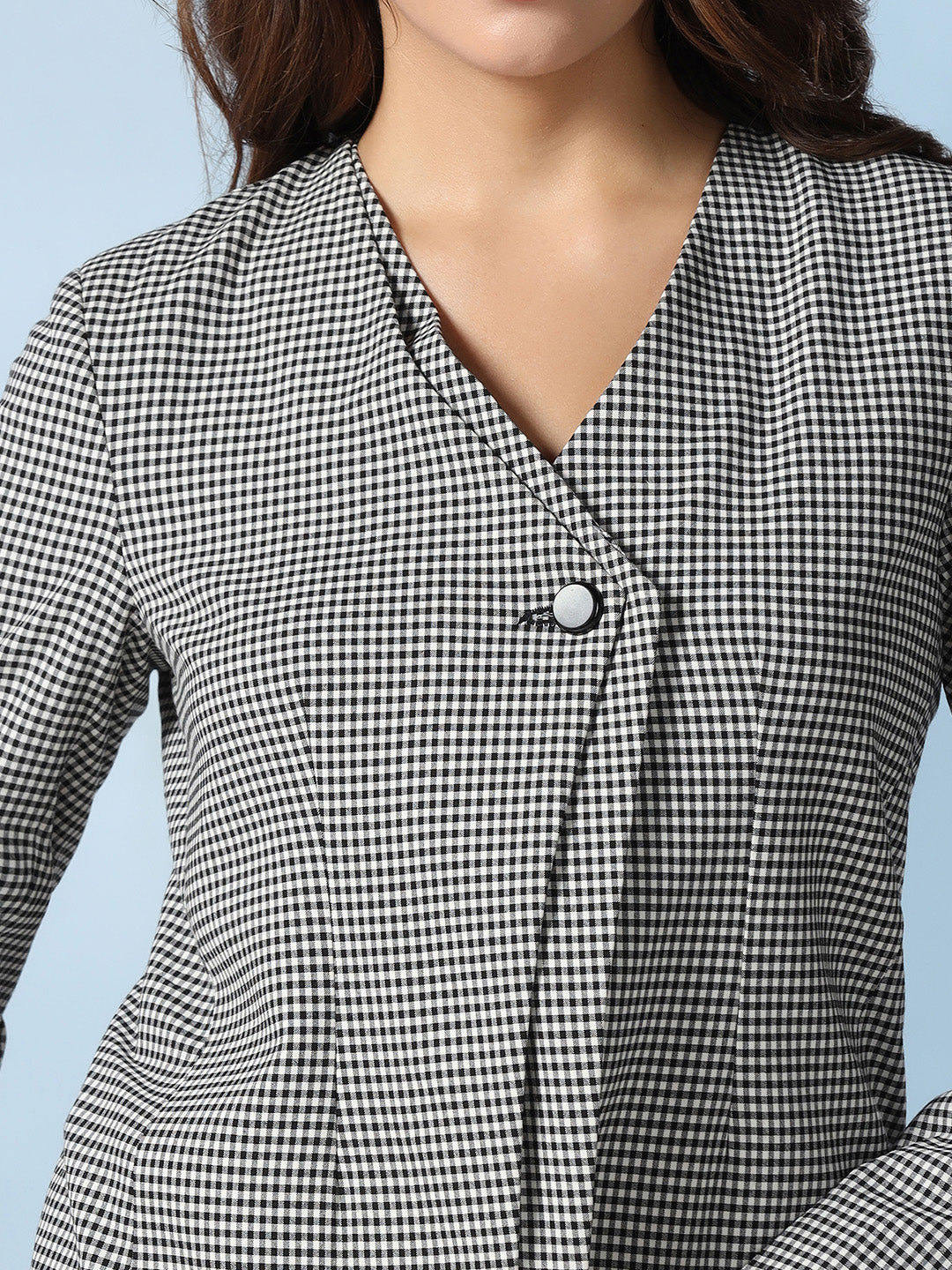 Black checkered women Jacket