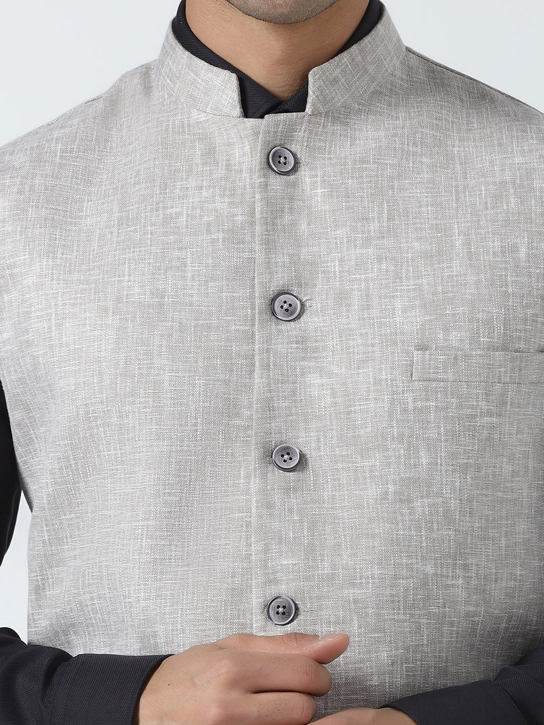 Men Brown Linen Jacket