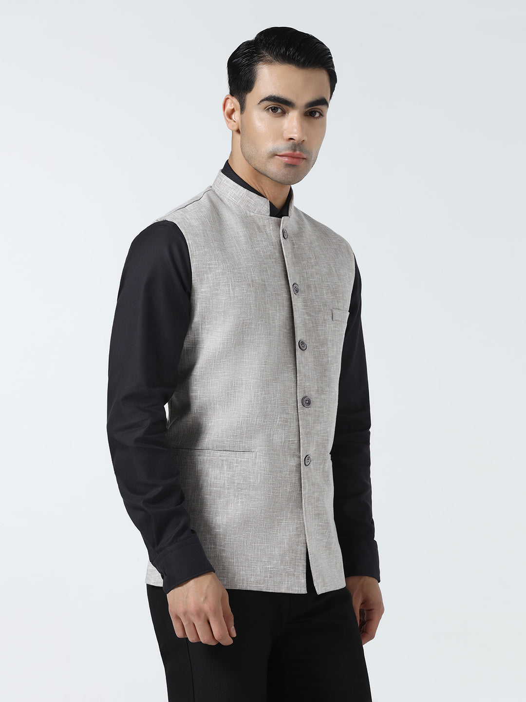 Men Brown Linen Jacket