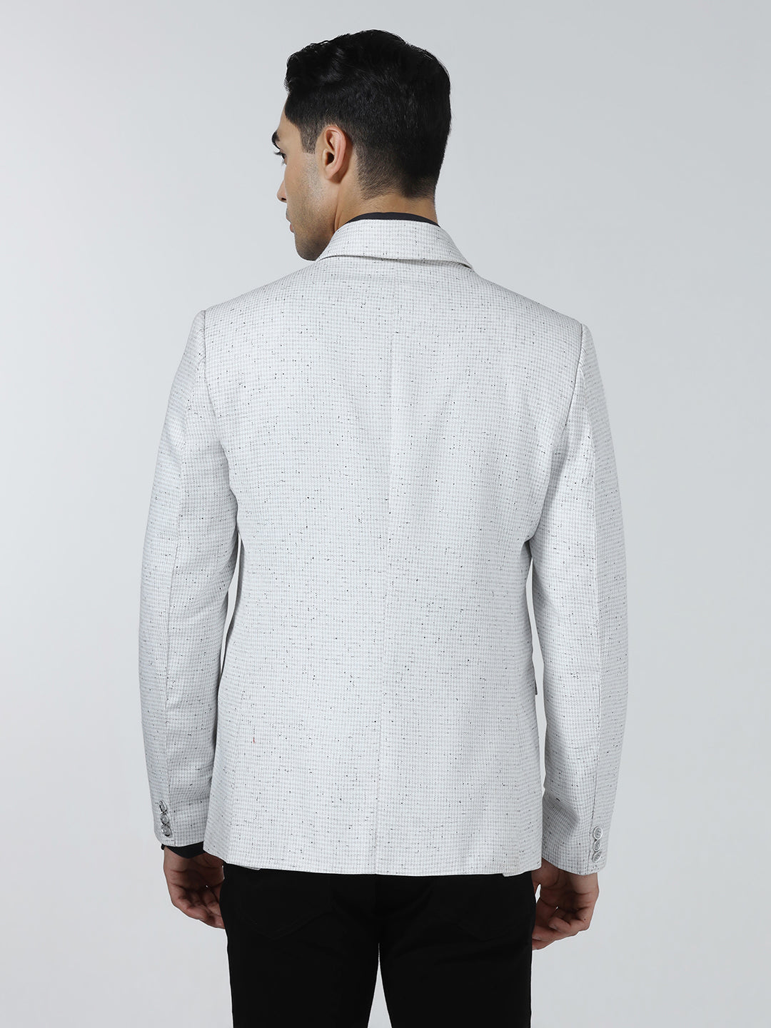 Men checked peaked lapel double breasted Blazer
