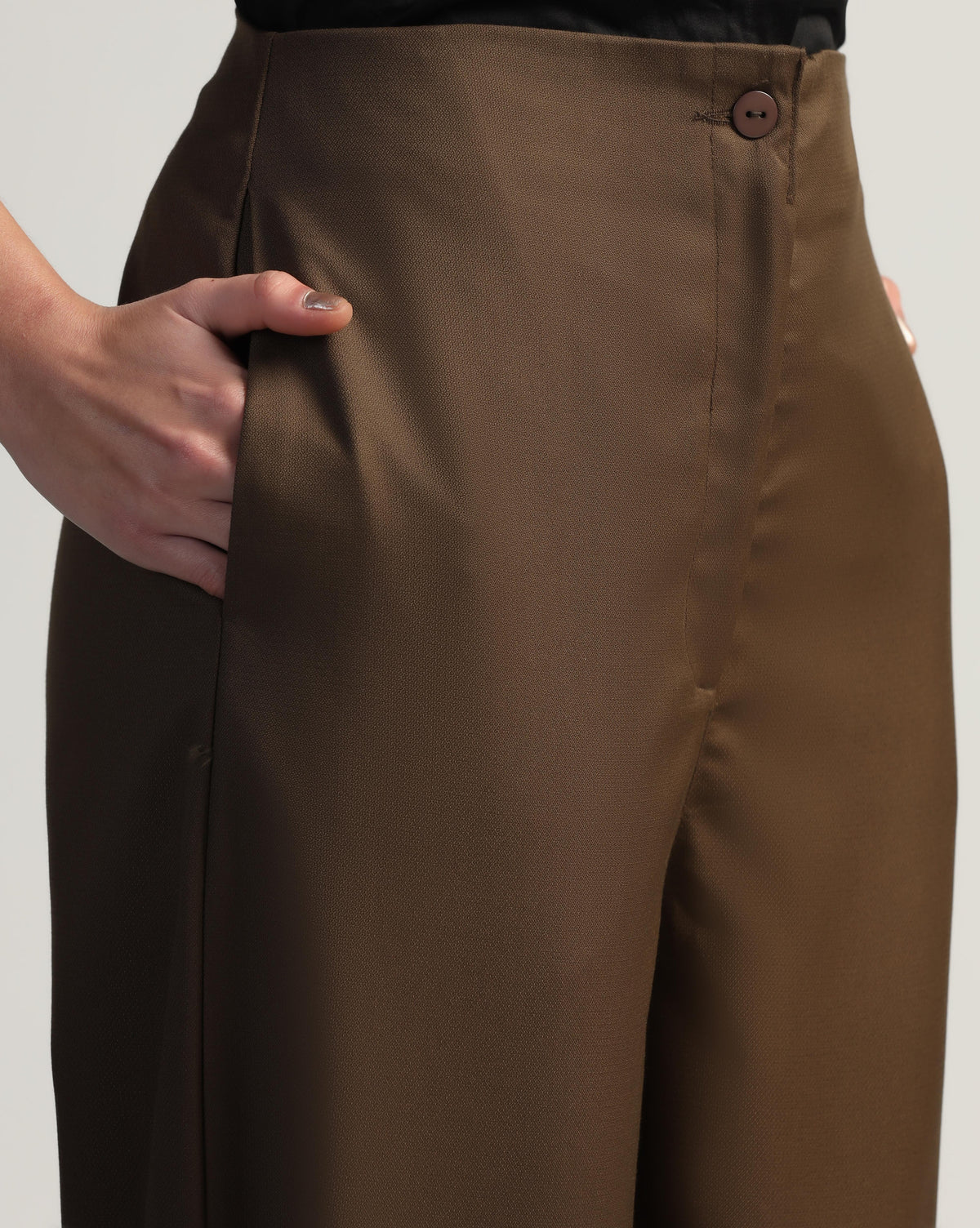 Women Brown High Waist Trouser - Tahvo India