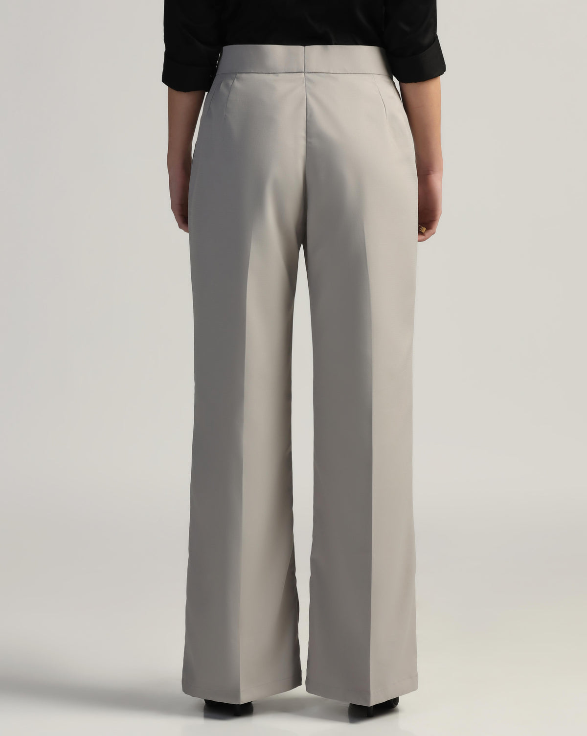 Women Light Grey High Waist Trouser - Tahvo India