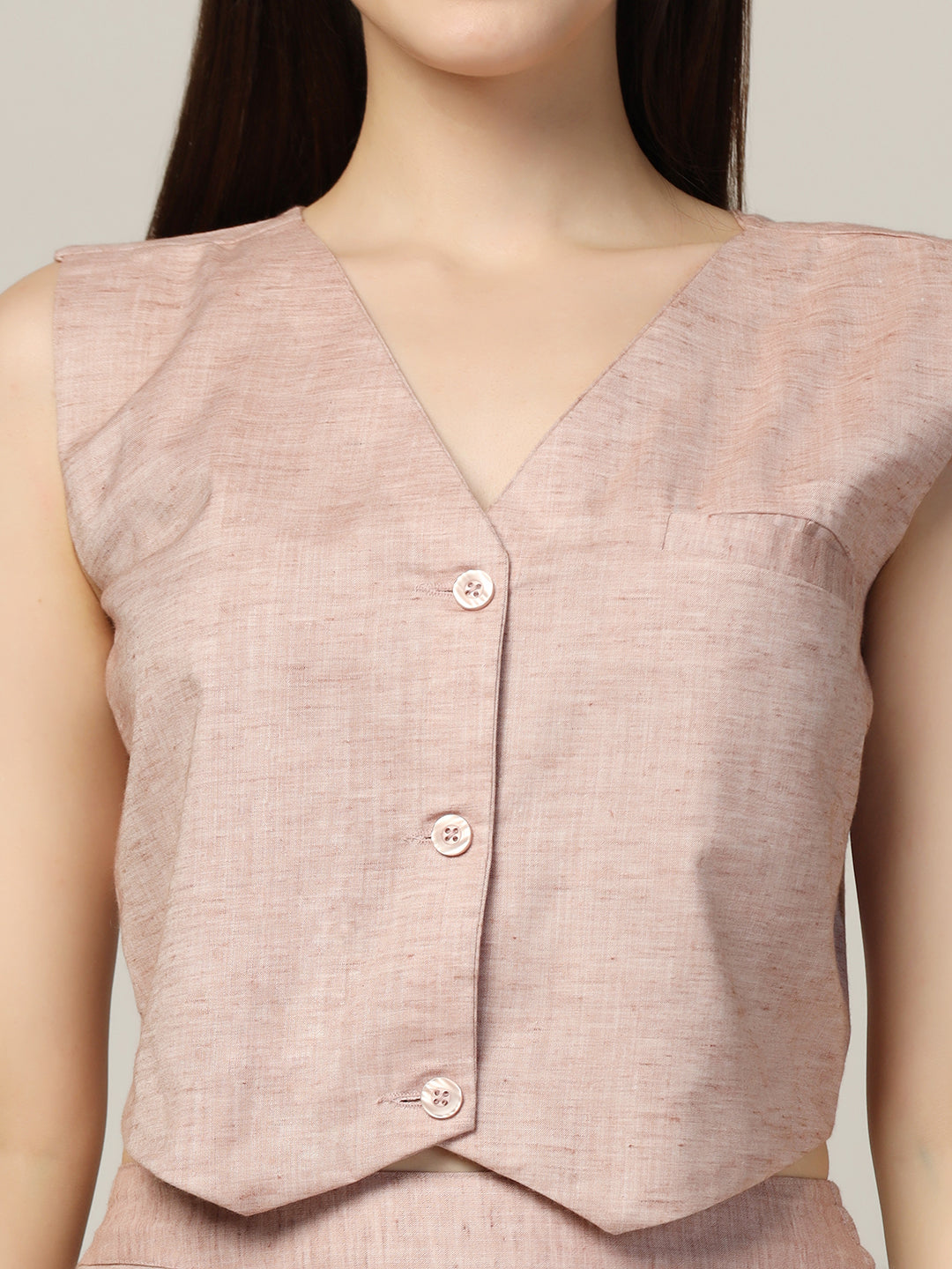 Women linen waistcoat with trousers