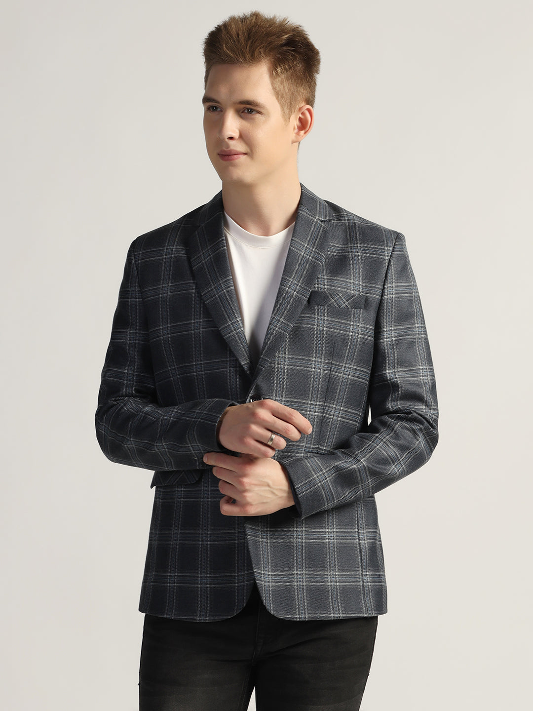 Men's Blue Tweed Blazer