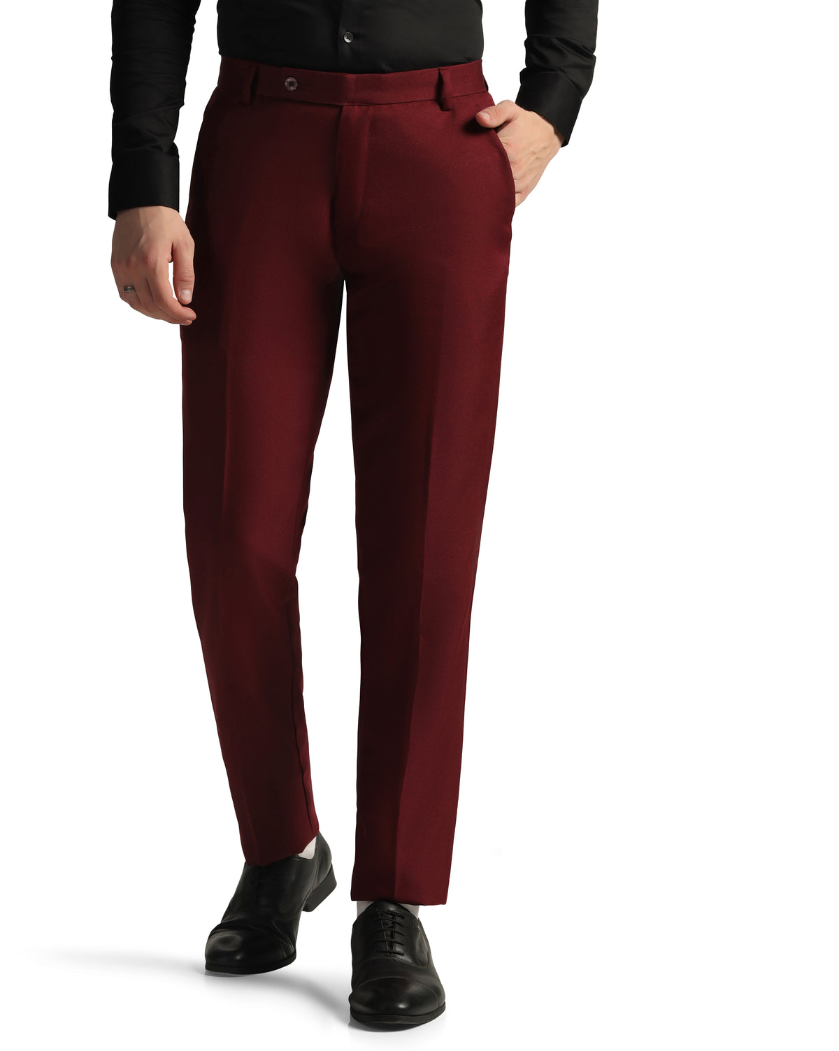 Mens Maroon Trousers