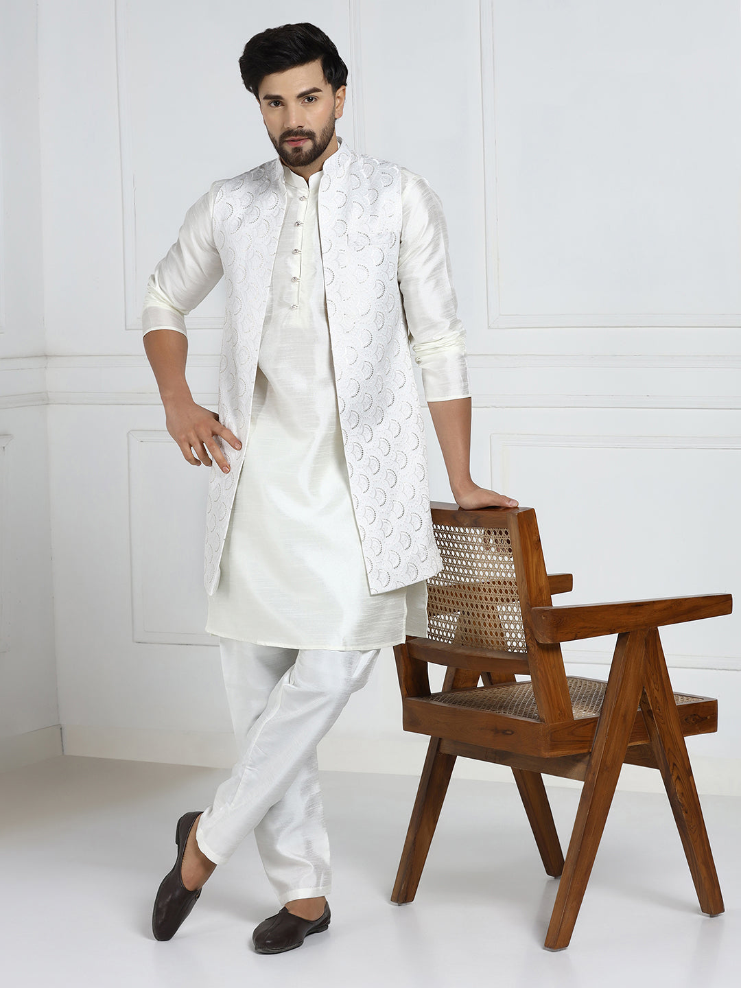 Men Black Dhoti Kurta Set - Tahvo India