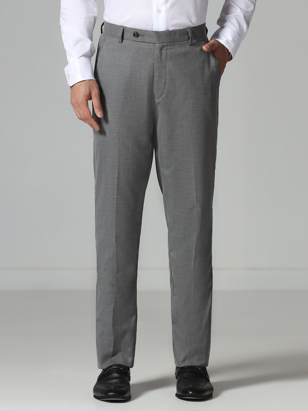 Men Grey Pic & Pic Trousers