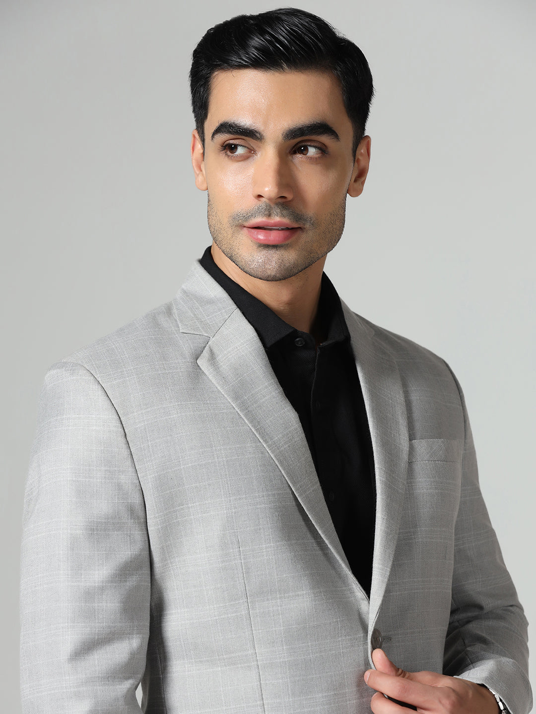 Men Grey Checkered suit