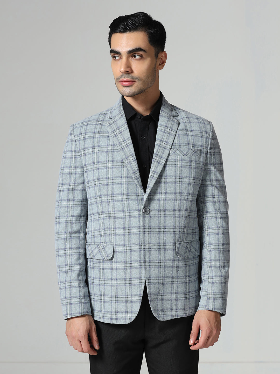 Men checkered tweed Blazer