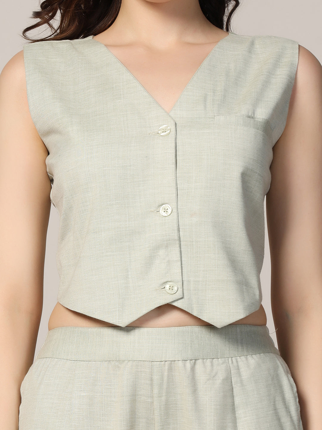 Women linen waistcoat with trousers - Tahvo India