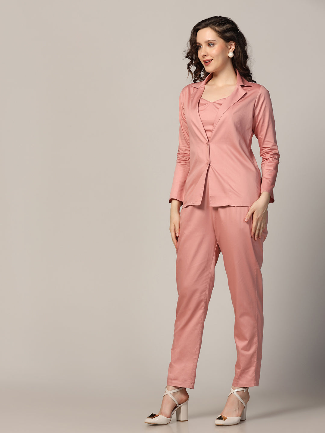 women Cotton trousers with blazer and inner - Tahvo India