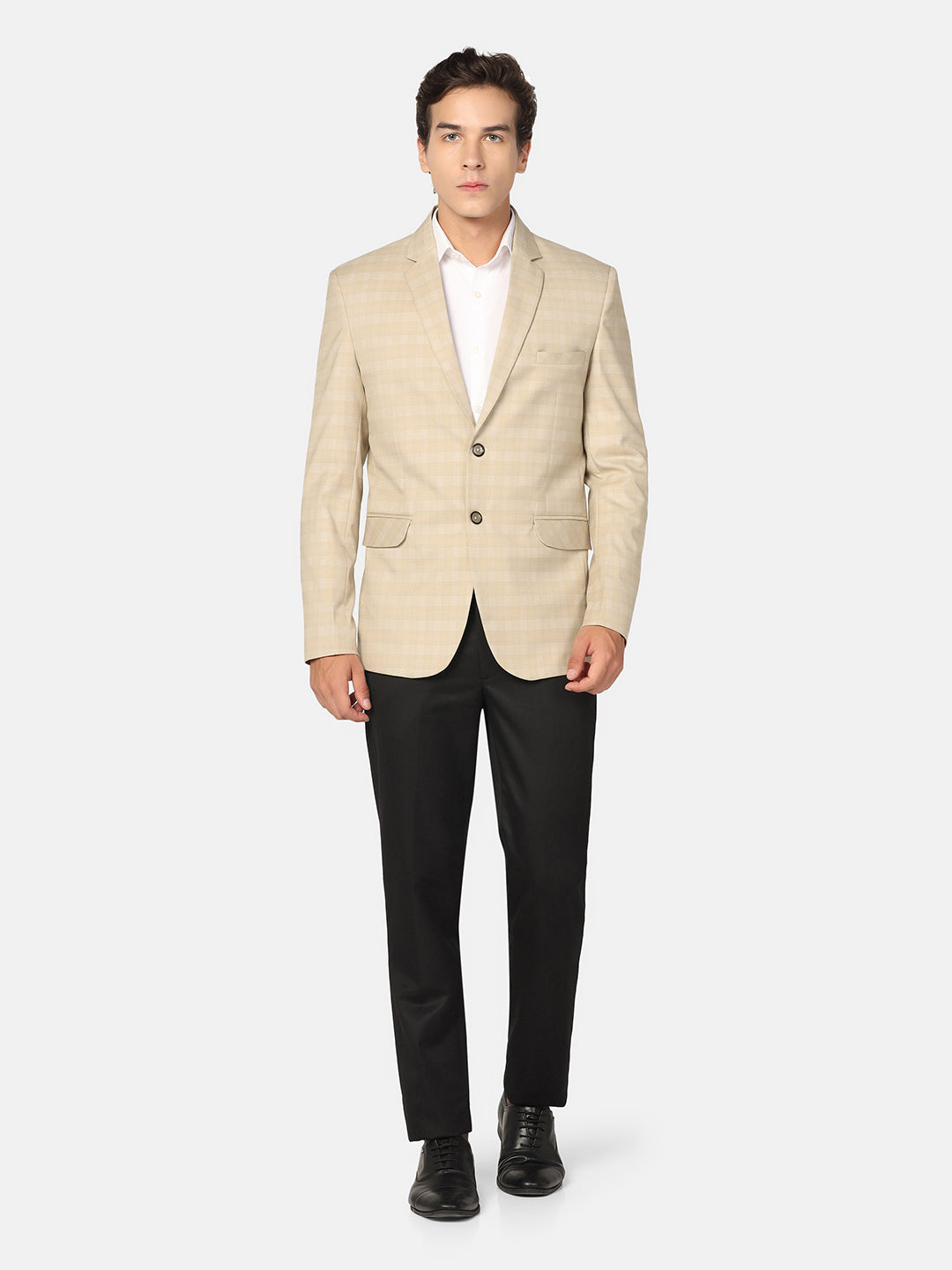 Tahvo Men Beige Check Blazer