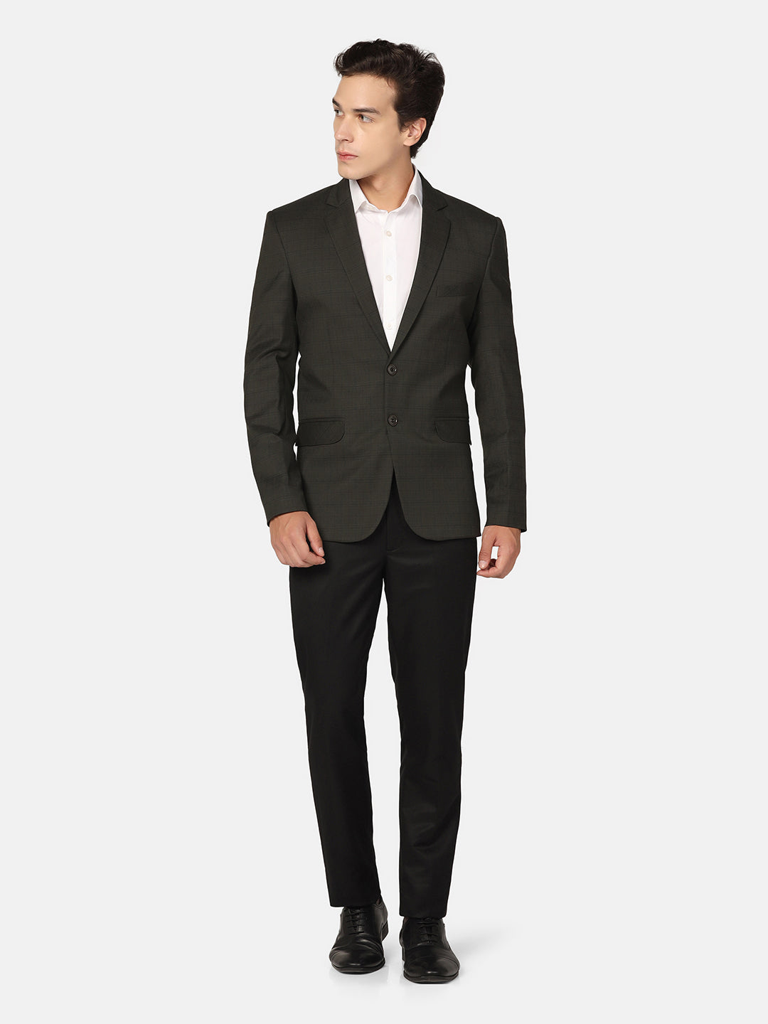 Tahvo Men Green Check Blazer