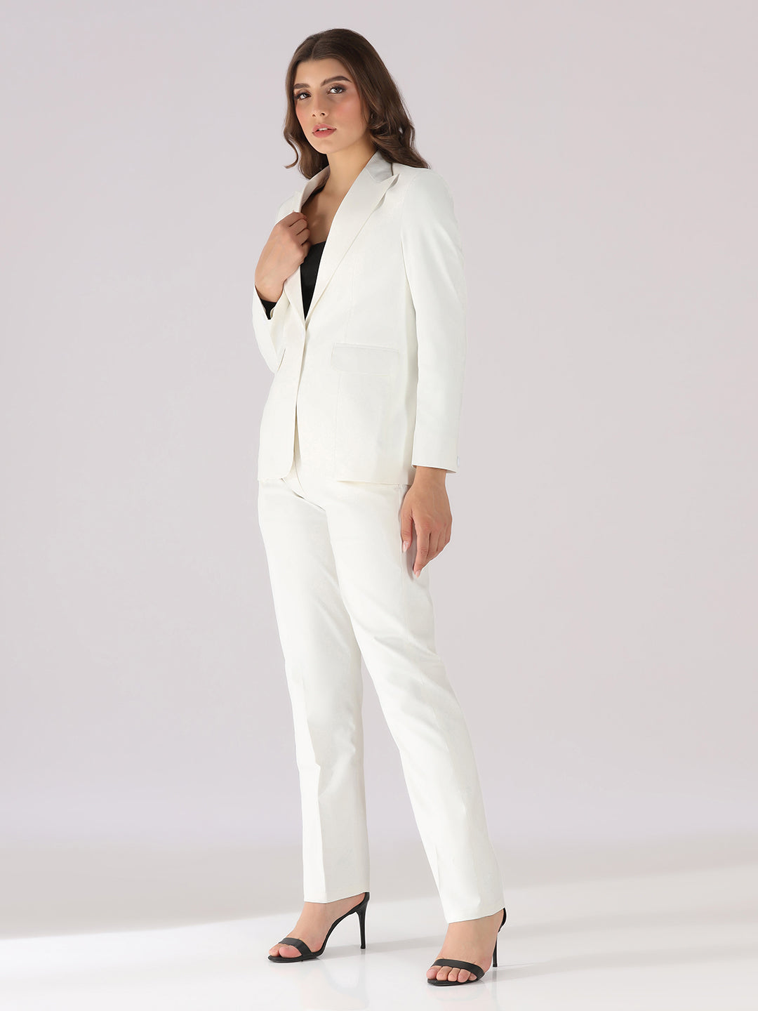 White Blazer for Women and Trousers Suit Set