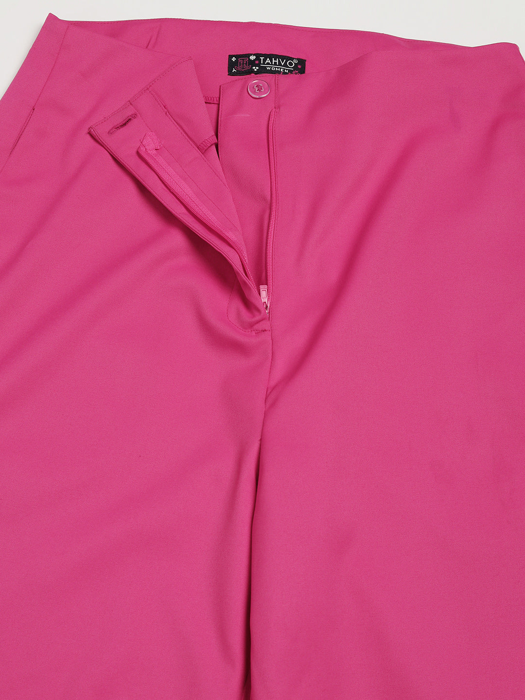 Women Pink High-Rise Trousers