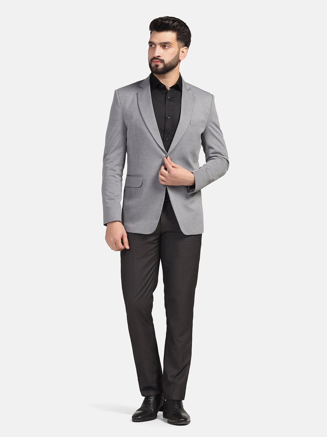 Men Grey Strechable hosiery Blazer - Tahvo India