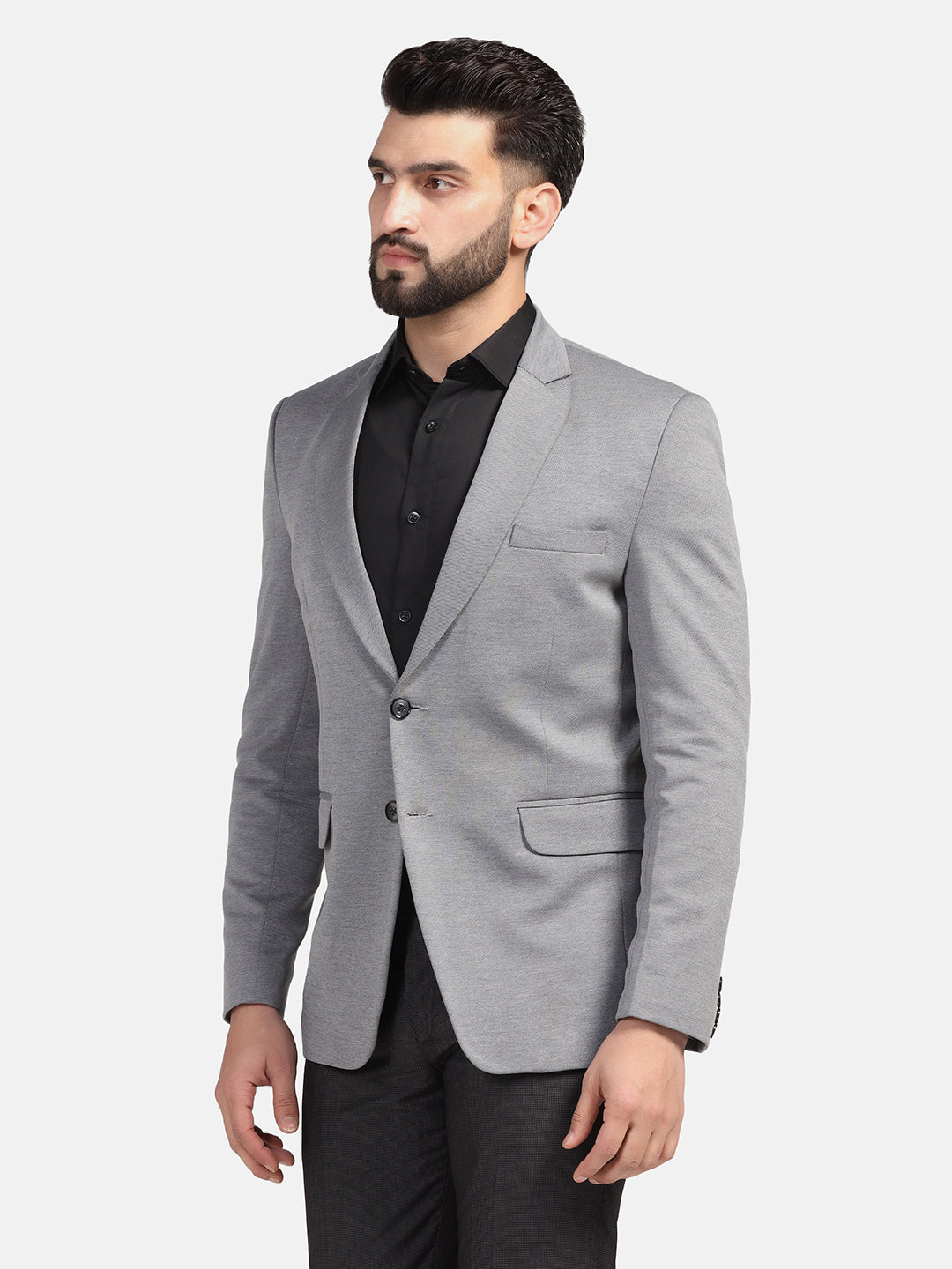 Men Grey Strechable hosiery Blazer - Tahvo India