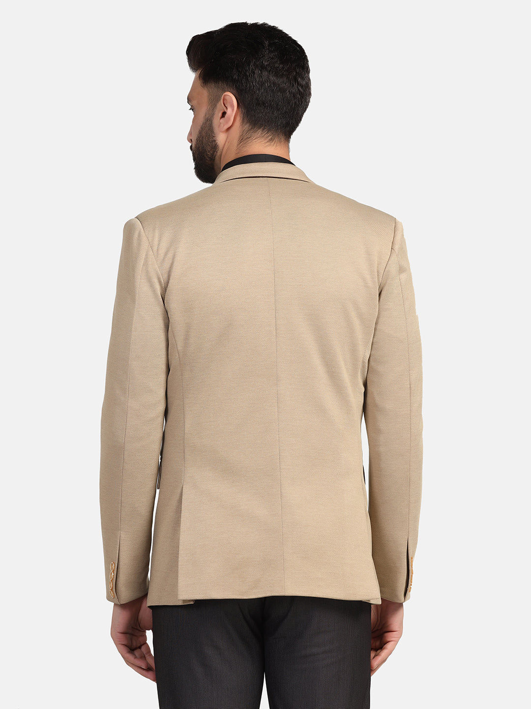 Men Beige Stretchable hosiery Blazer - Tahvo India