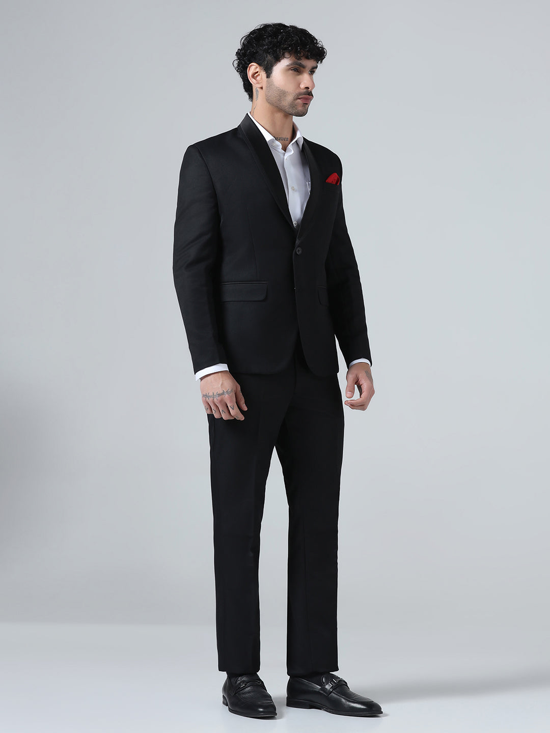 Men Black Tuxedo Blazer With Hanky