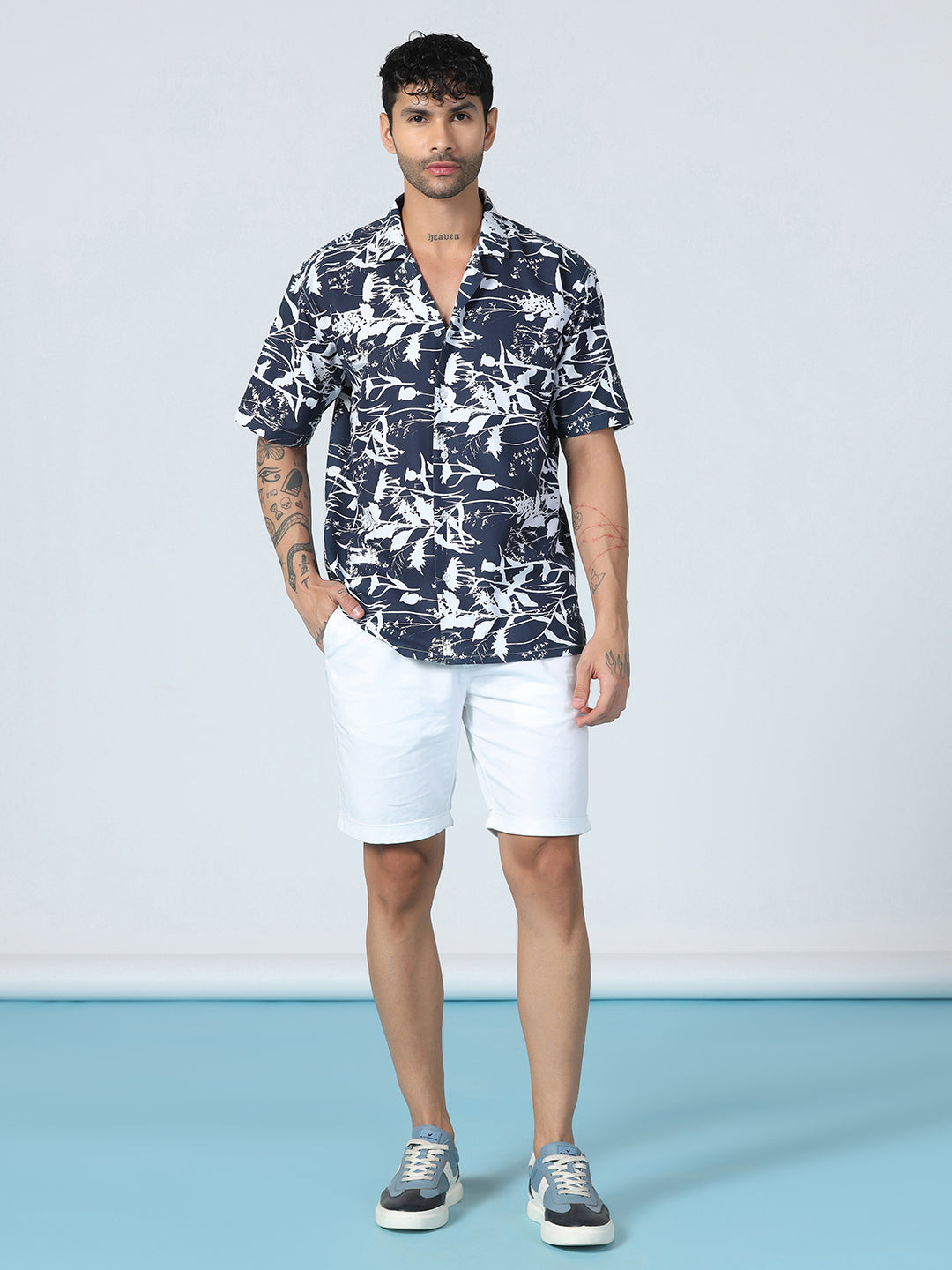 Aurora Leave Printed Half Sleeve Shirt