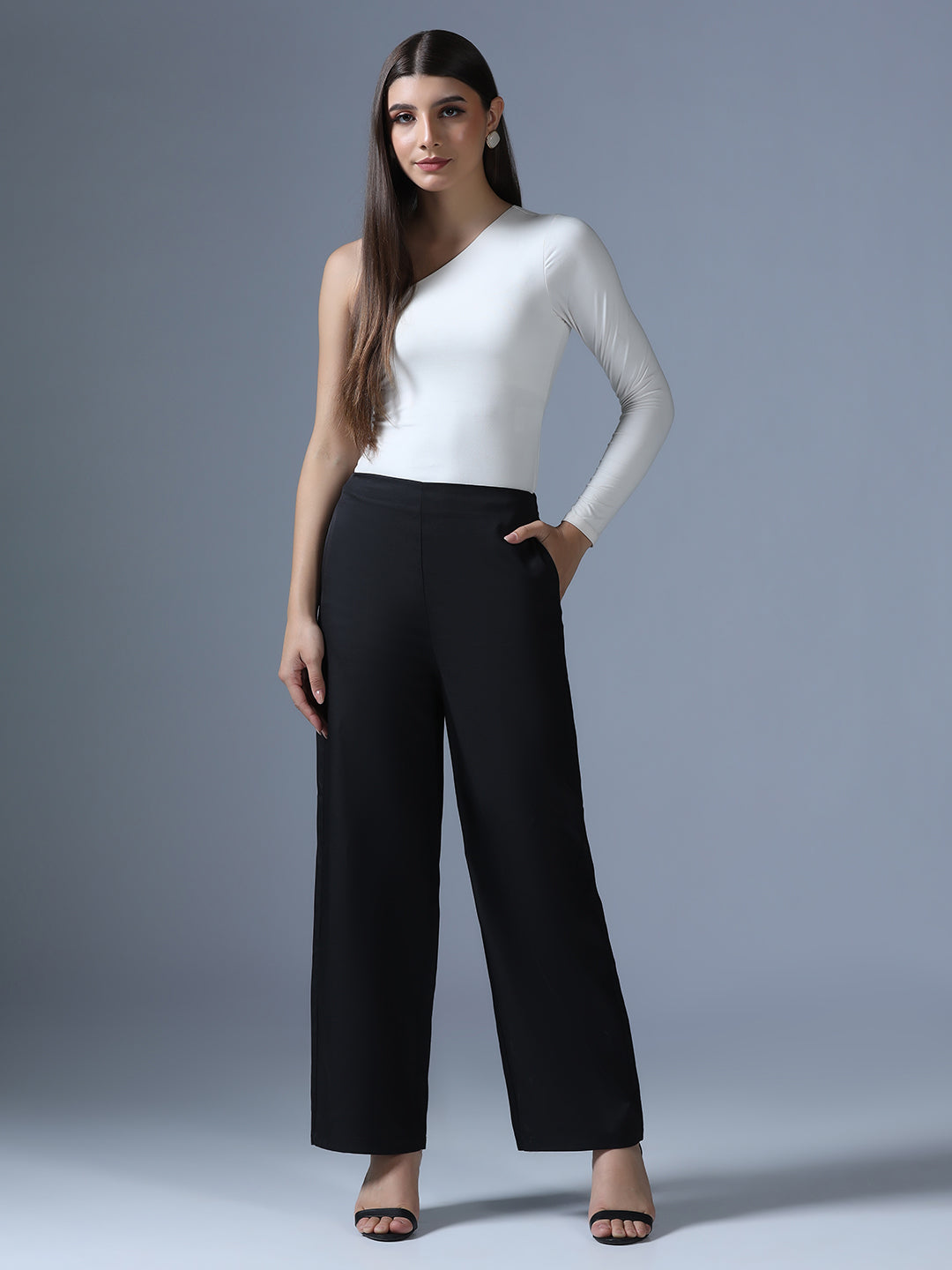 Women Black Side Zip Trouser