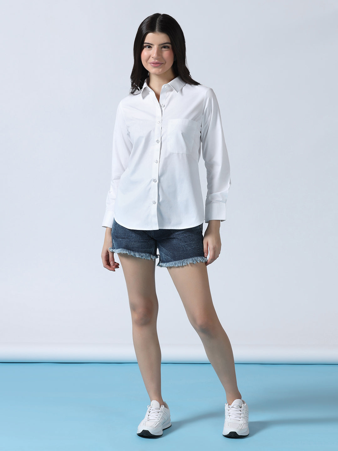 Women White Cotton Shirt - Tahvo India