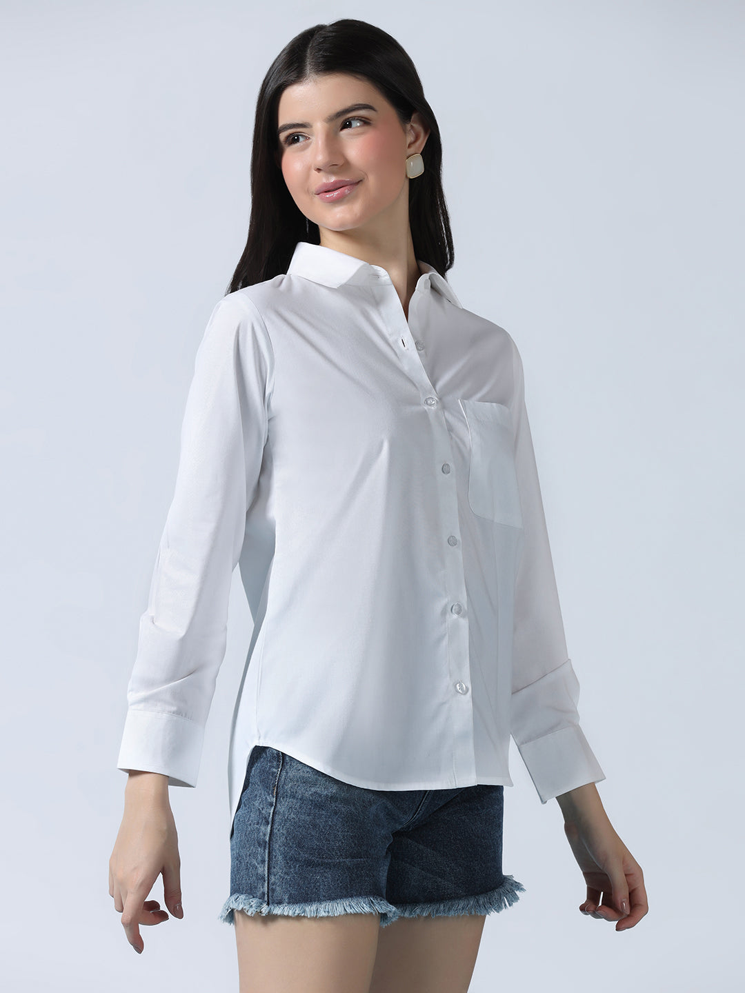 Women White Cotton Shirt - Tahvo India
