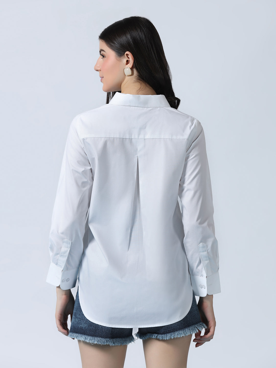 Women White Cotton Shirt - Tahvo India