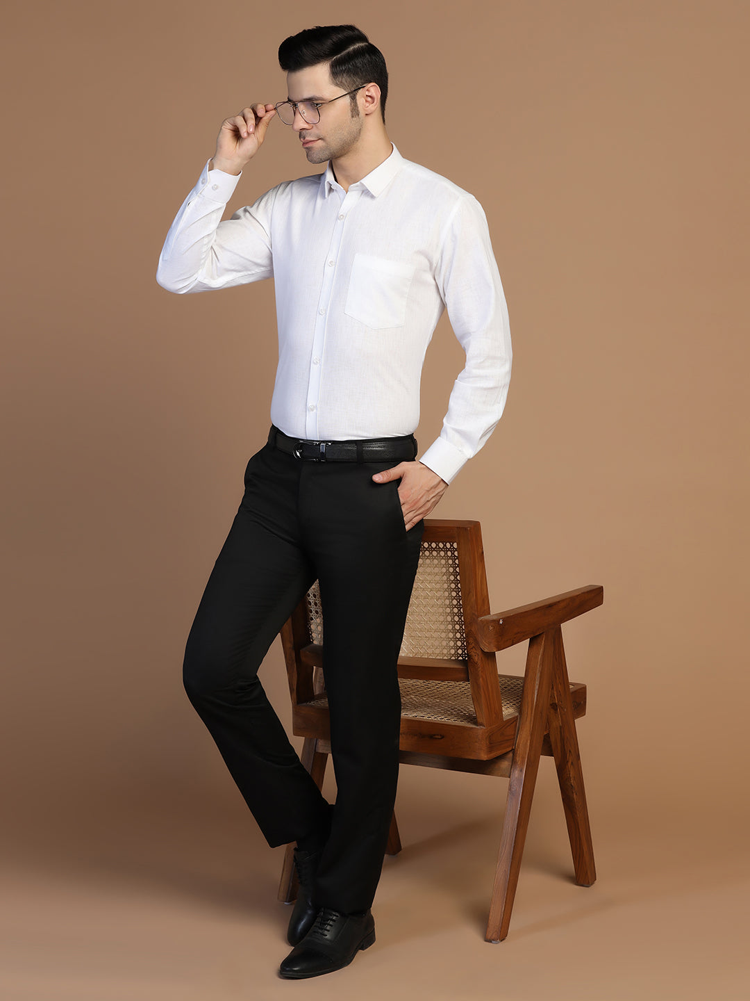 White Linen Shirt Full Sleeves - Tahvo India