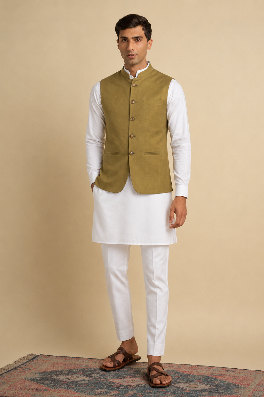 Men Kurta Set With Jacket
