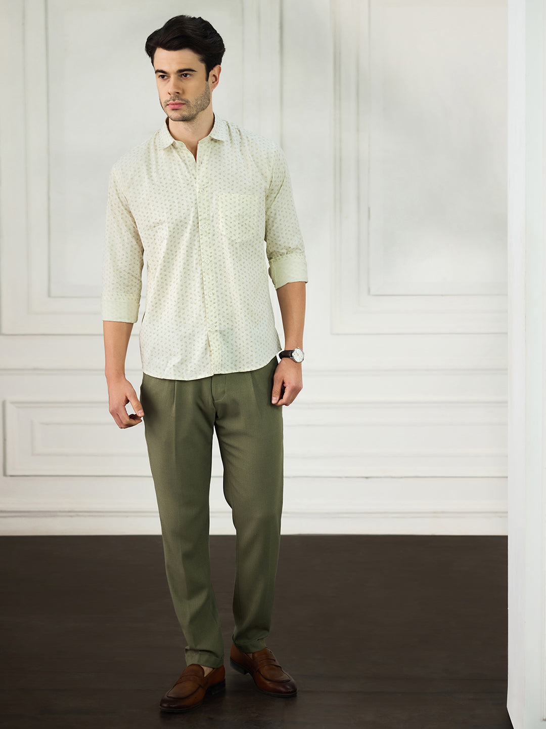 Men Casual Cream Shirt - Tahvo India