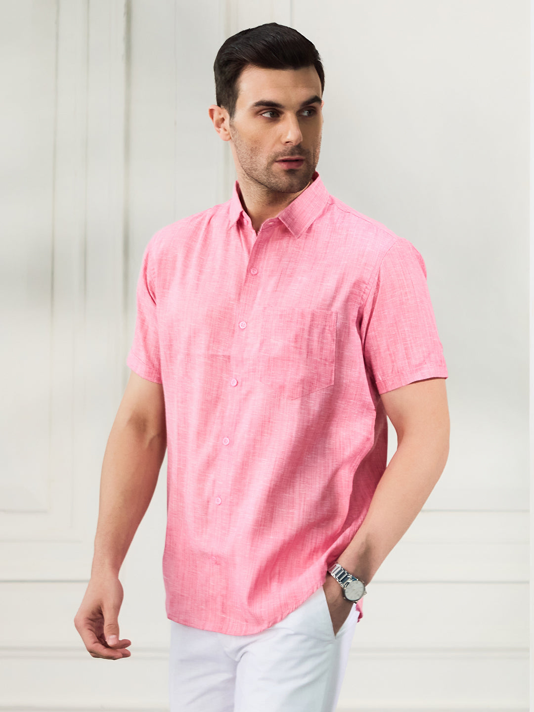 Men Casual Pink Shirt - Tahvo India