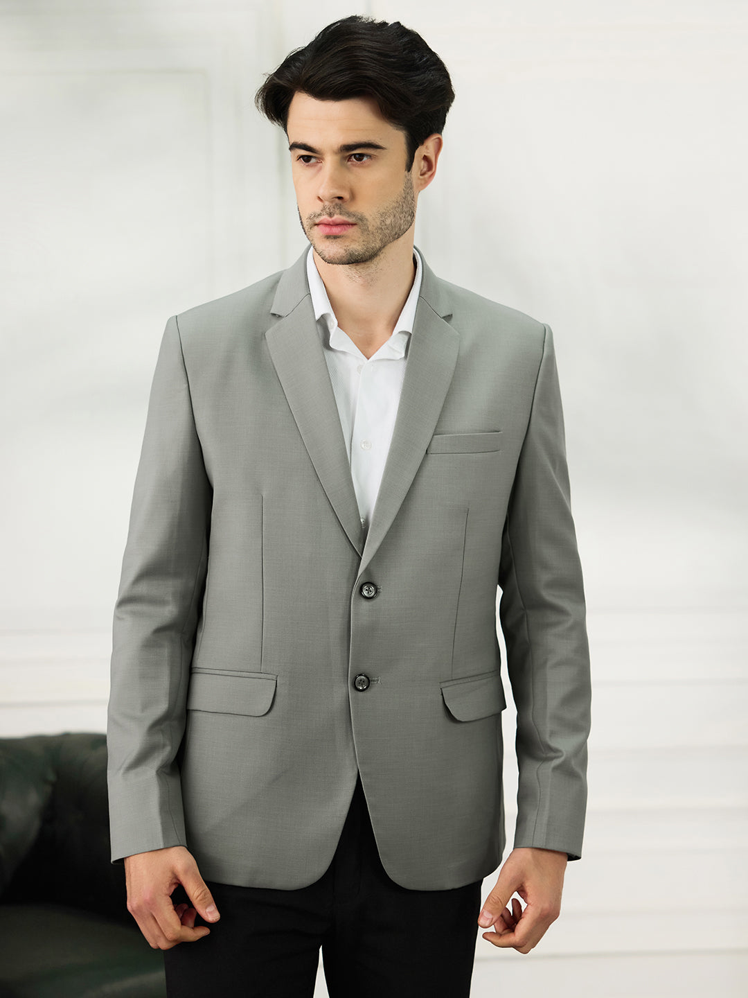 Men Light Pista Notched Lapel Blazer - Tahvo India
