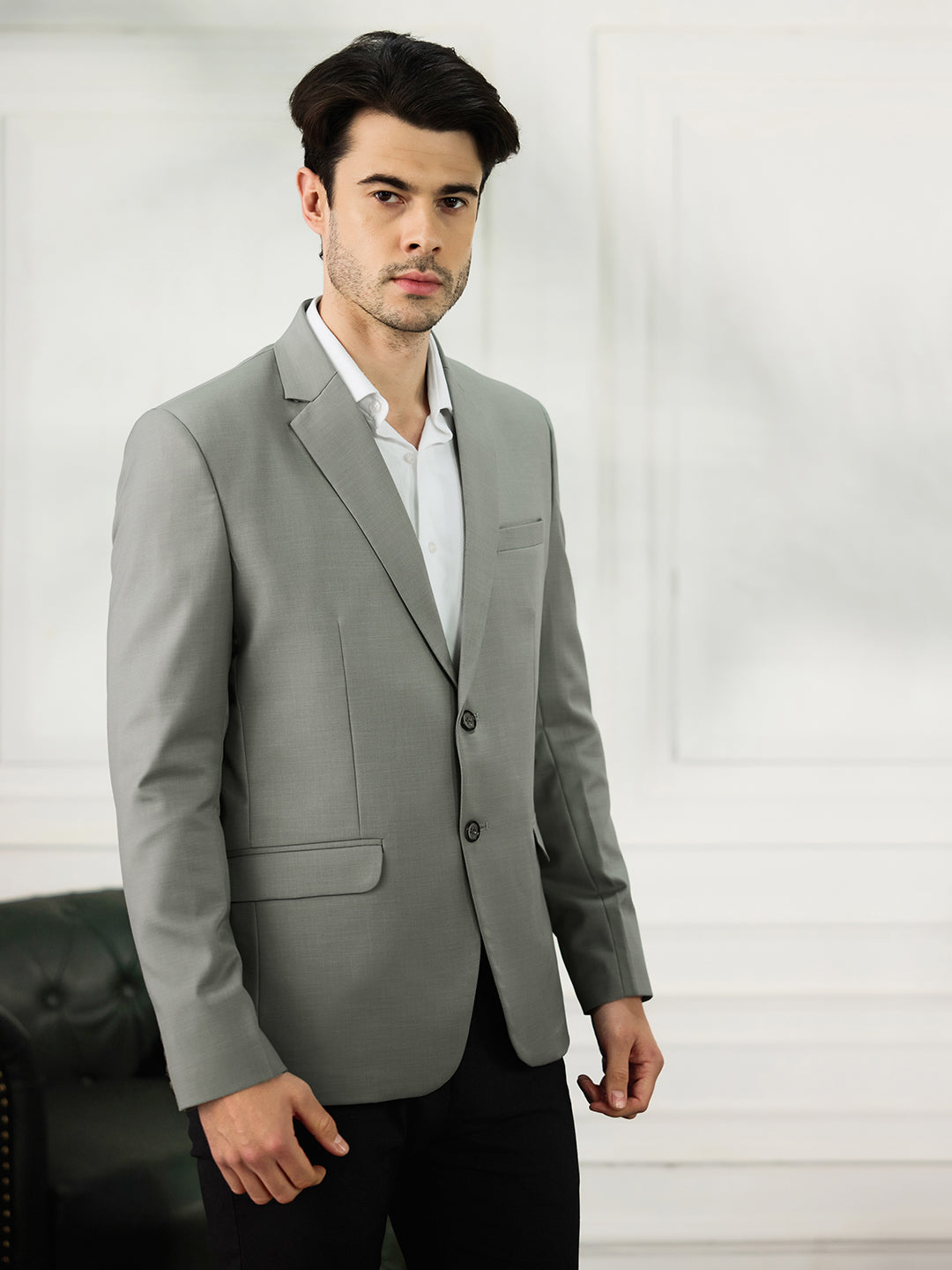 Men Light Pista Notched Lapel Blazer - Tahvo India