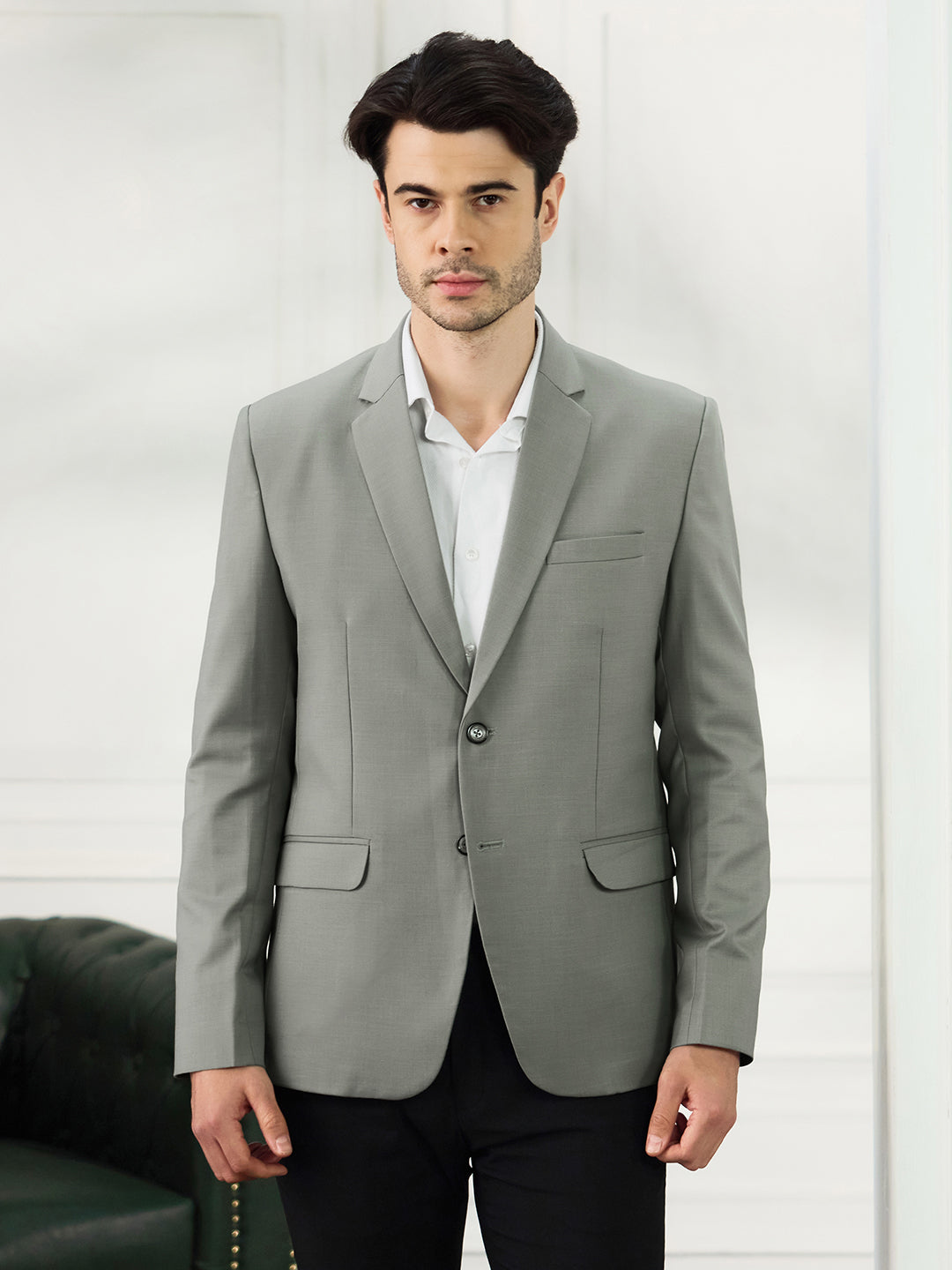 Men Light Pista Notched Lapel Blazer - Tahvo India