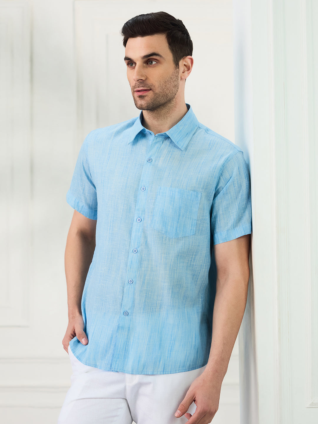 Men Casual Dark Blue Shirt - Tahvo India
