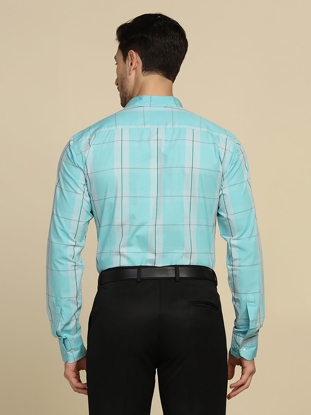 Men Blue Checkered Shirt - Tahvo India