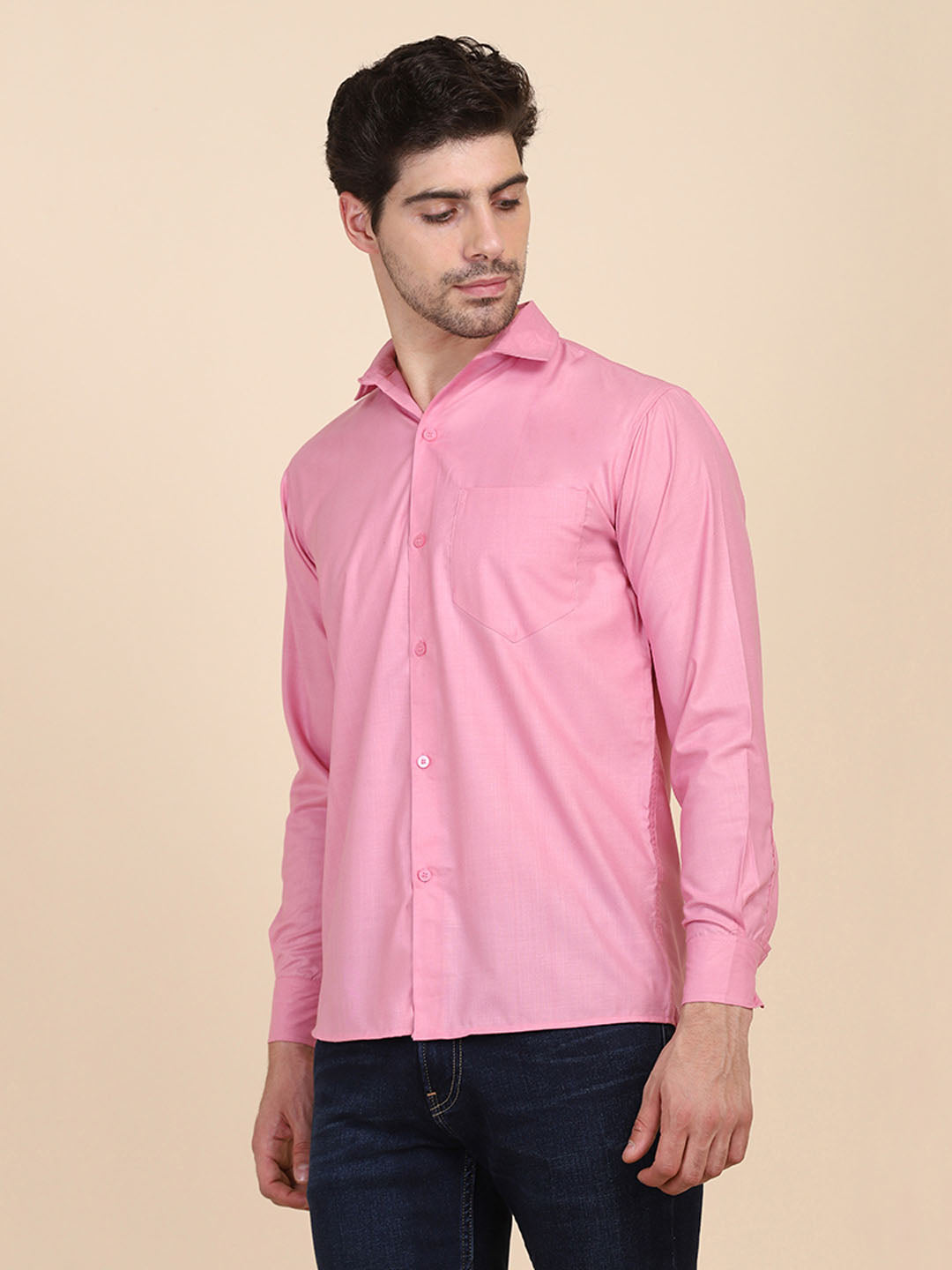 Men Pink Solid Shirt - Tahvo India