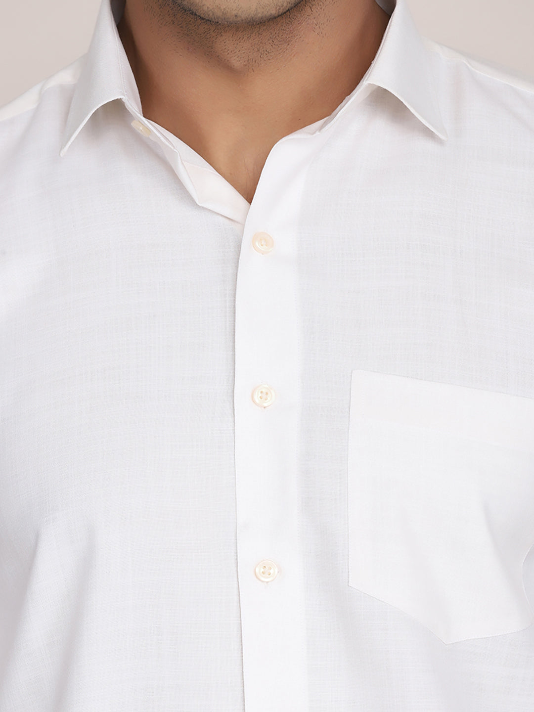 Men White Formal Solid Shirt - Tahvo India