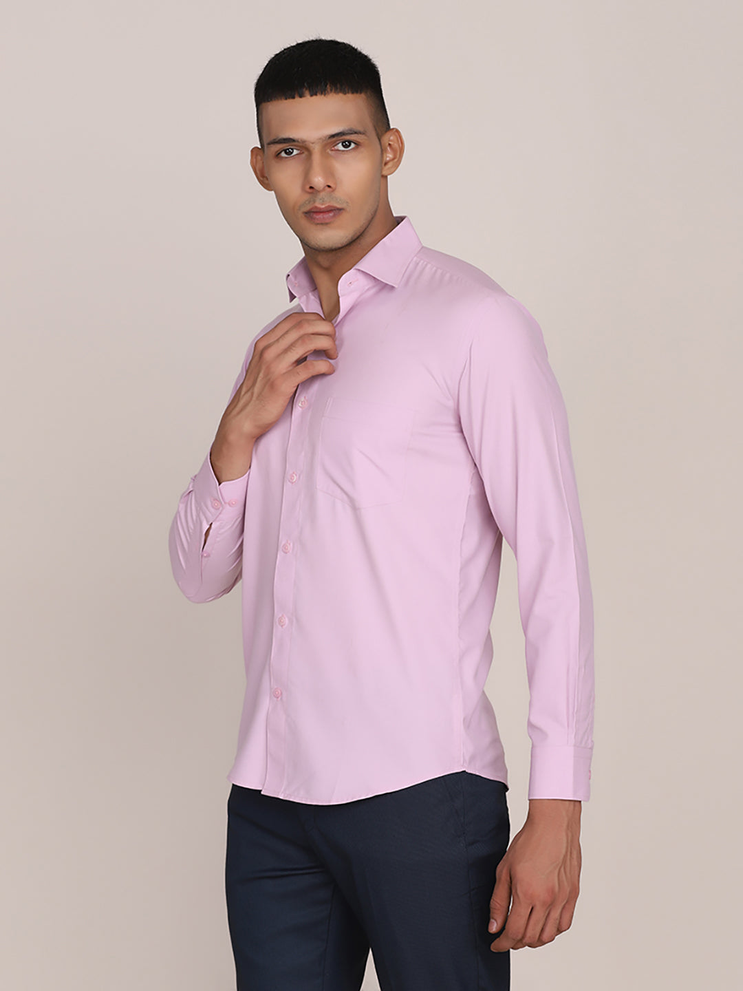 Men Purple Formal Cotton Shirt - Tahvo India