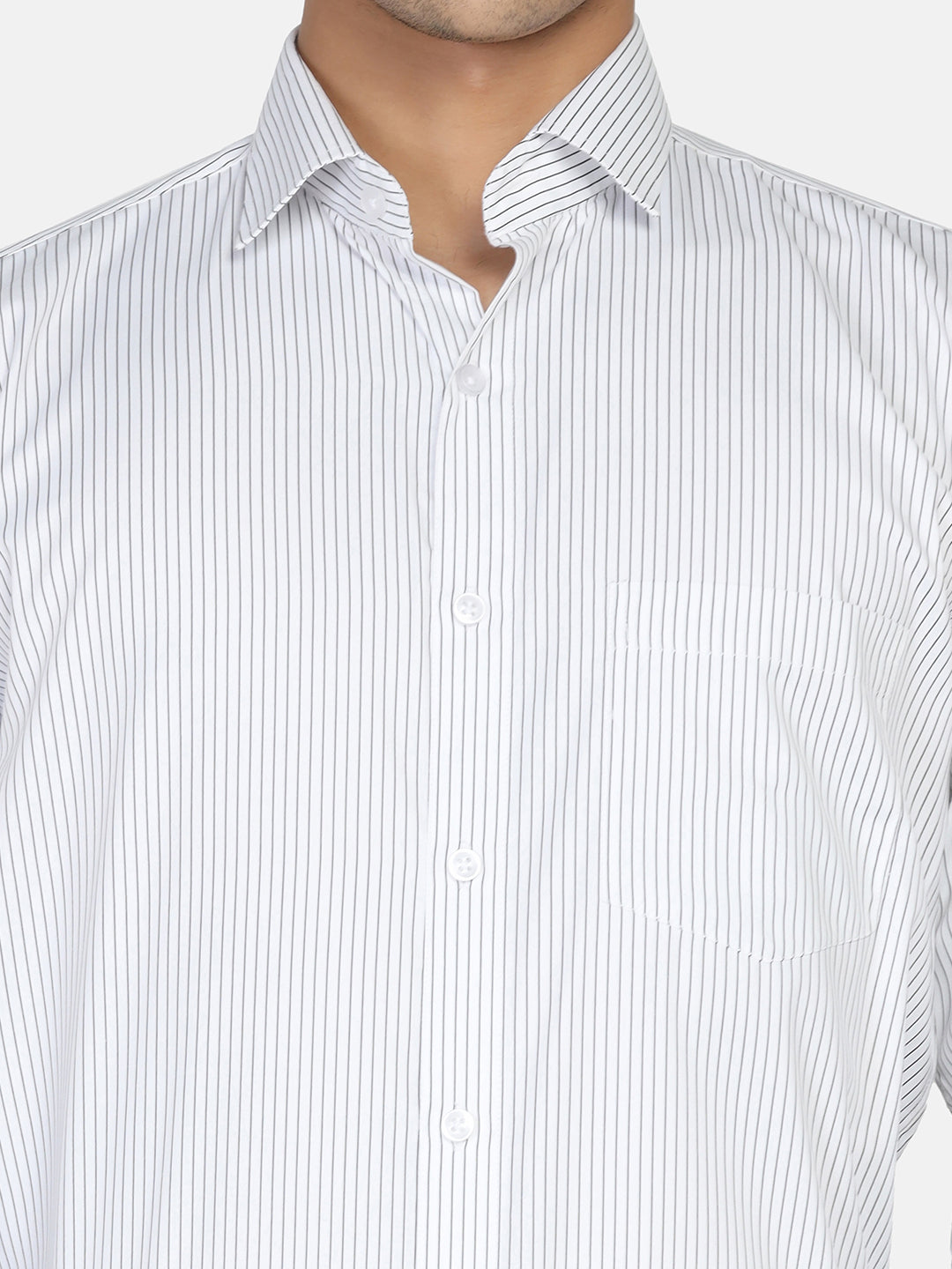 Men White Stripes Formal Shirt - Tahvo India