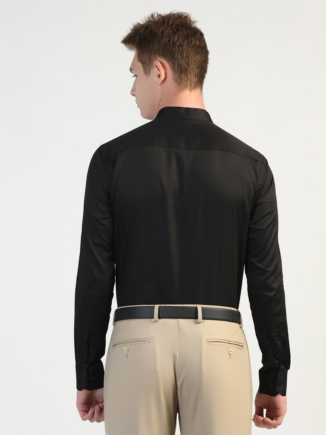 Mens Black Solid Shirt - Tahvo India