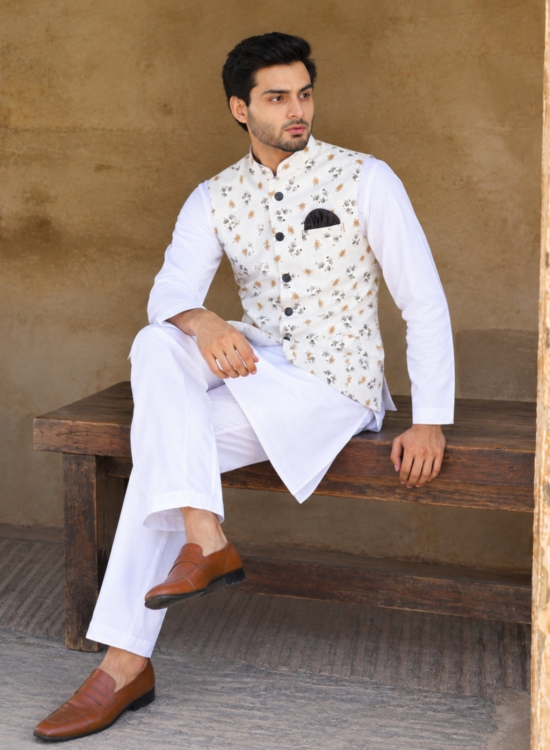 Men Kurta Set With Jacket