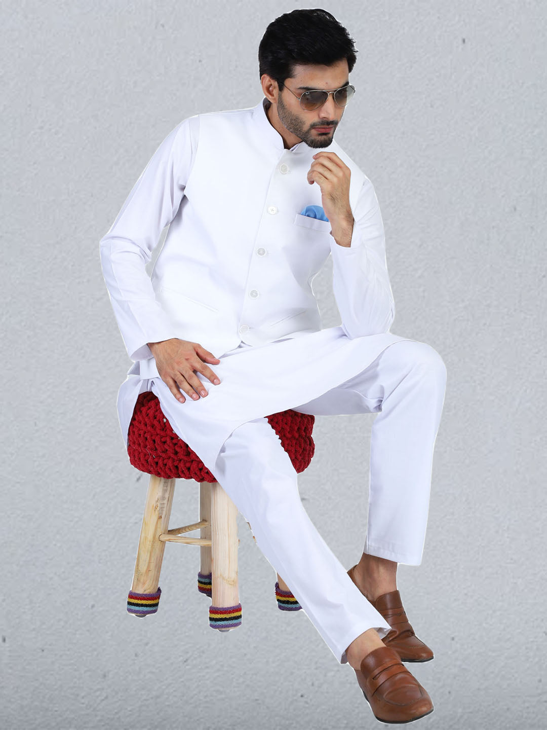 Men Kurta Set With Jacket - Tahvo India
