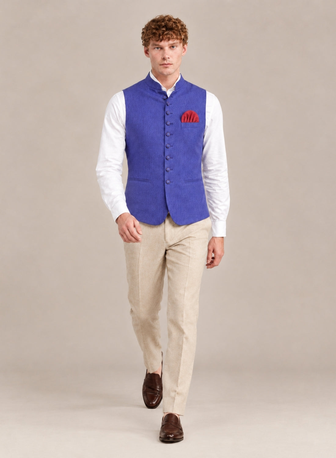 Men Purple 9 Button Nehru Jacket