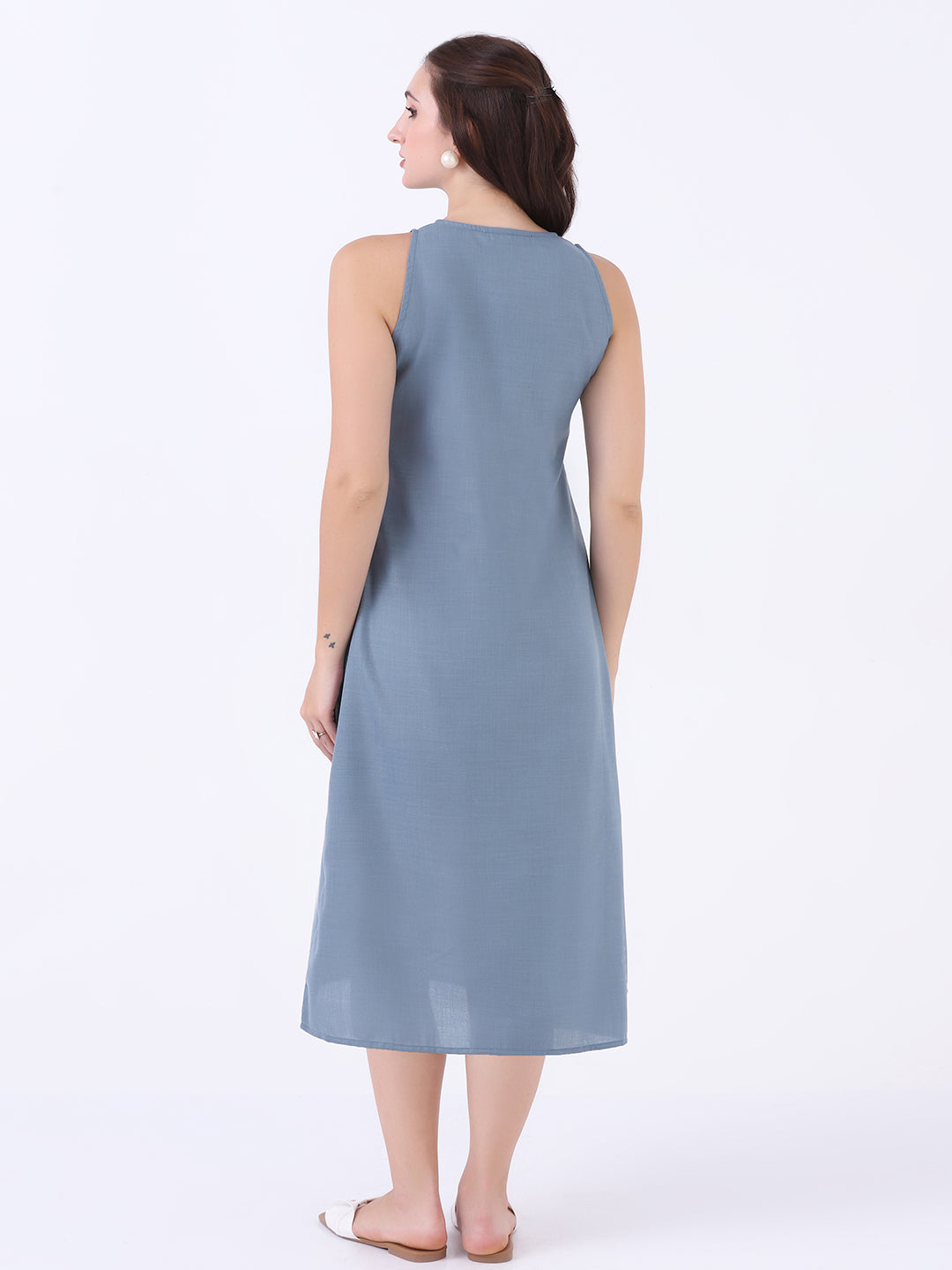 Women Crepe Shirt Midi Dress