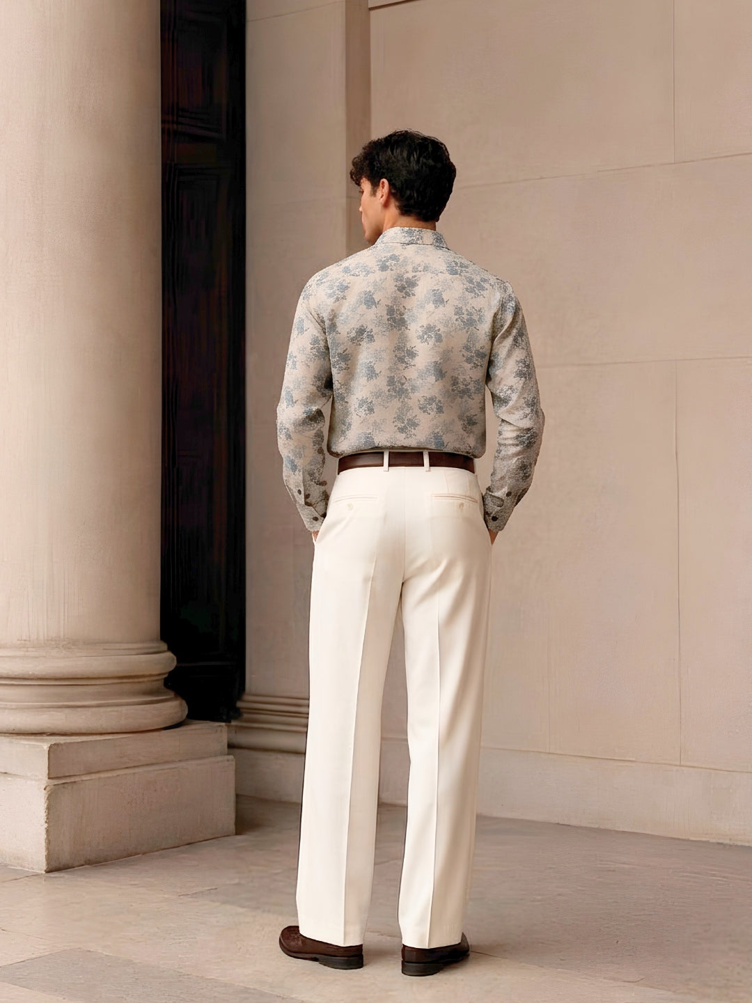 Men Grey Printed Shirt