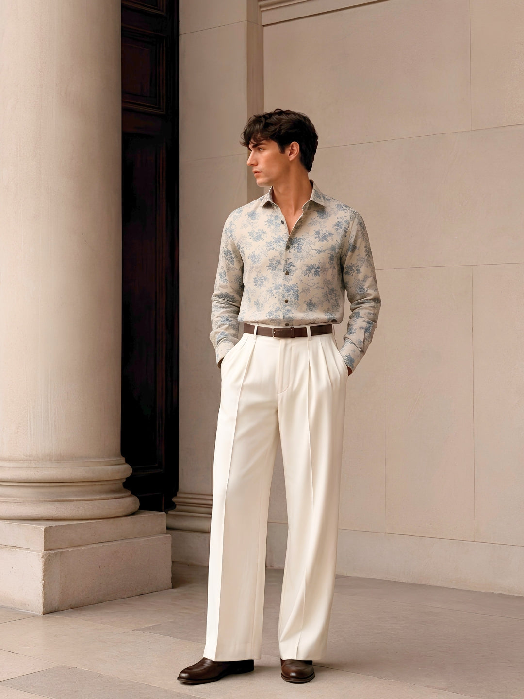 Men Grey Printed Shirt