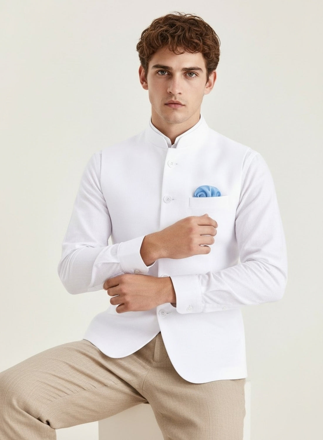 Men Kurta Set With Jacket