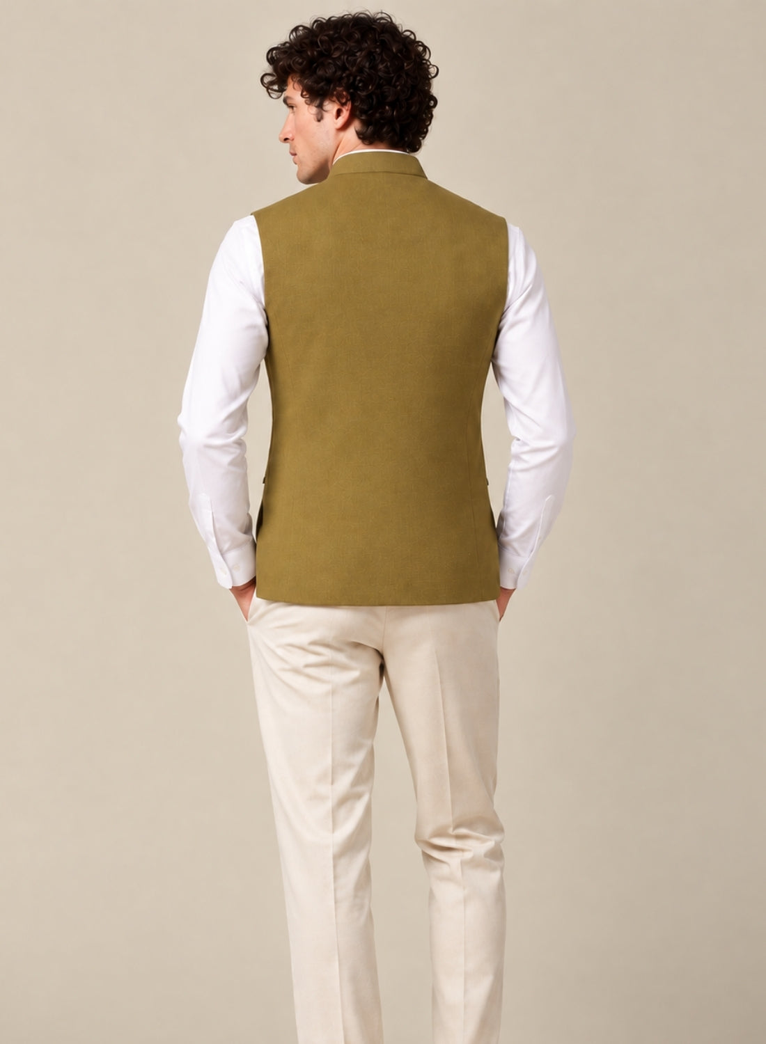 Men Green 9 Button Nehru Jacket